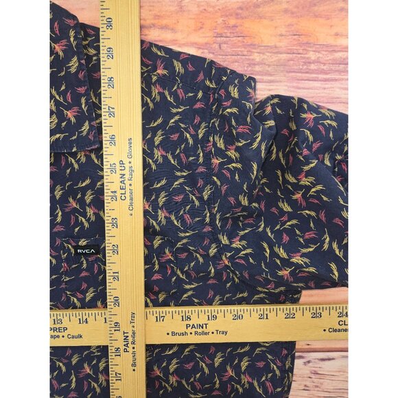 RVCA Mens Slim Fit Short Sleeve Cotton Shirt Large 100% Cotton - Picture 8 of 8